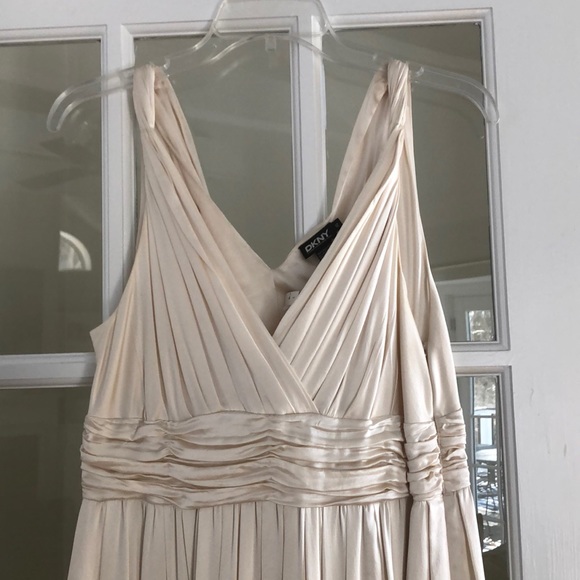 DKNy Silk Ivory Ombré Dip Dress size 12 - Picture 5 of 5